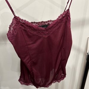 The Limited wine lace trim cami